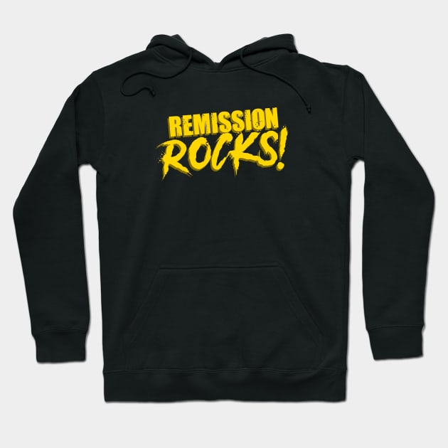 Remission Rocks! Sarcoma or Childhood Cancer Hoodie by jpmariano